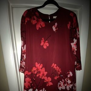 Maroon flowered maxi dress